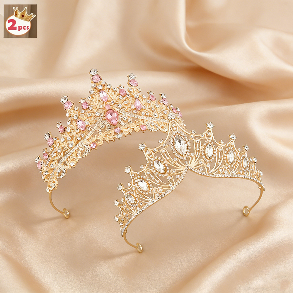 Luxury Lifestyle - Luxurious Sweet Rainbow Crystal Crown Set